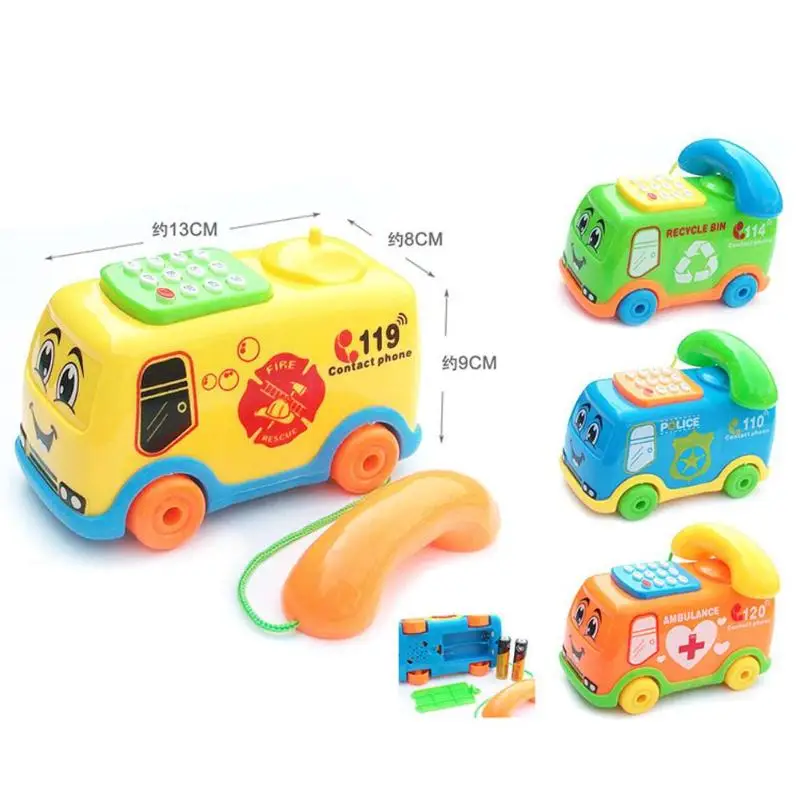 Детские музыкальные игрушки мультфильм автобус телефон игрушки Развивающие детские игрушки подарок случайный цвет