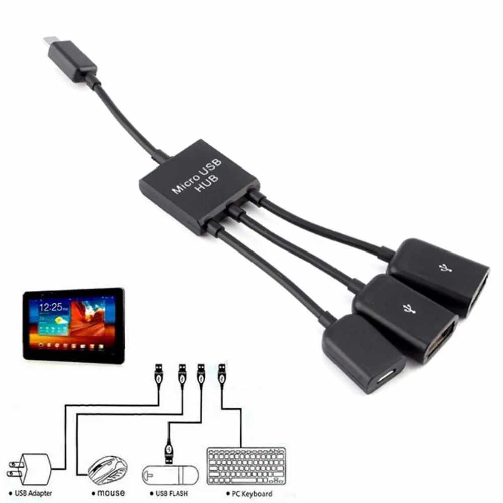 OTG usb-хаб Соединитель 3 в 1 микро USB зарядное устройство OTG концентратор кабель для смартфона компьютера планшета ПК данных USB кабель OTG