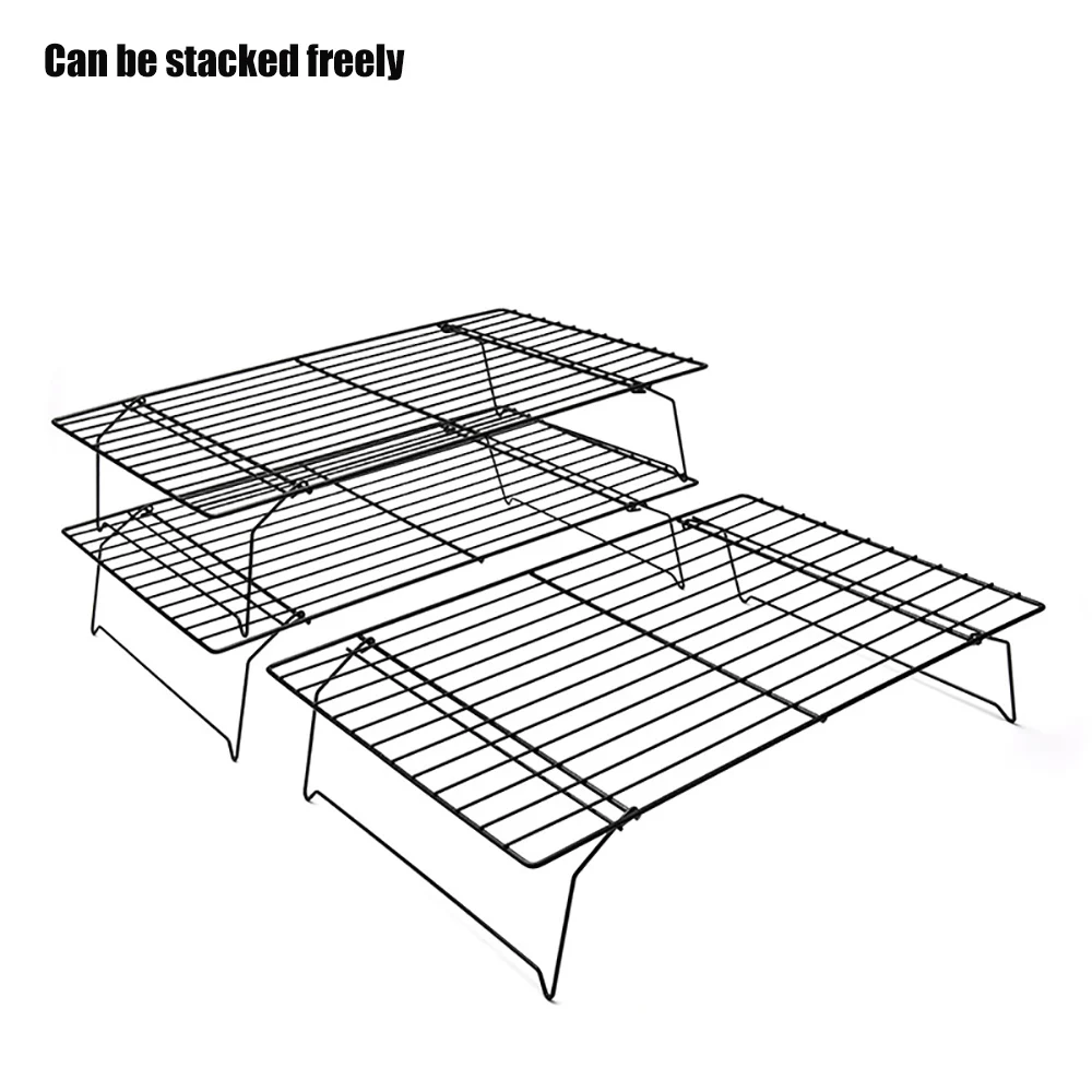 3 шт./компл. перевернутый трехслойный пирог охлаждающая стойка сетка для выпечки, из углеродистой стали лоток с антипригарным покрытием хлеба холодной стеллаж для выставки товаров охлаждающая рамка сетки