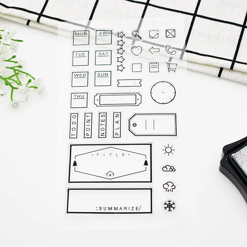 

1pc Office Weekly Plan Rubber Clear Stamps Weather Notes Silicone Clear Stamps For Scrapbooking Office Paper 690