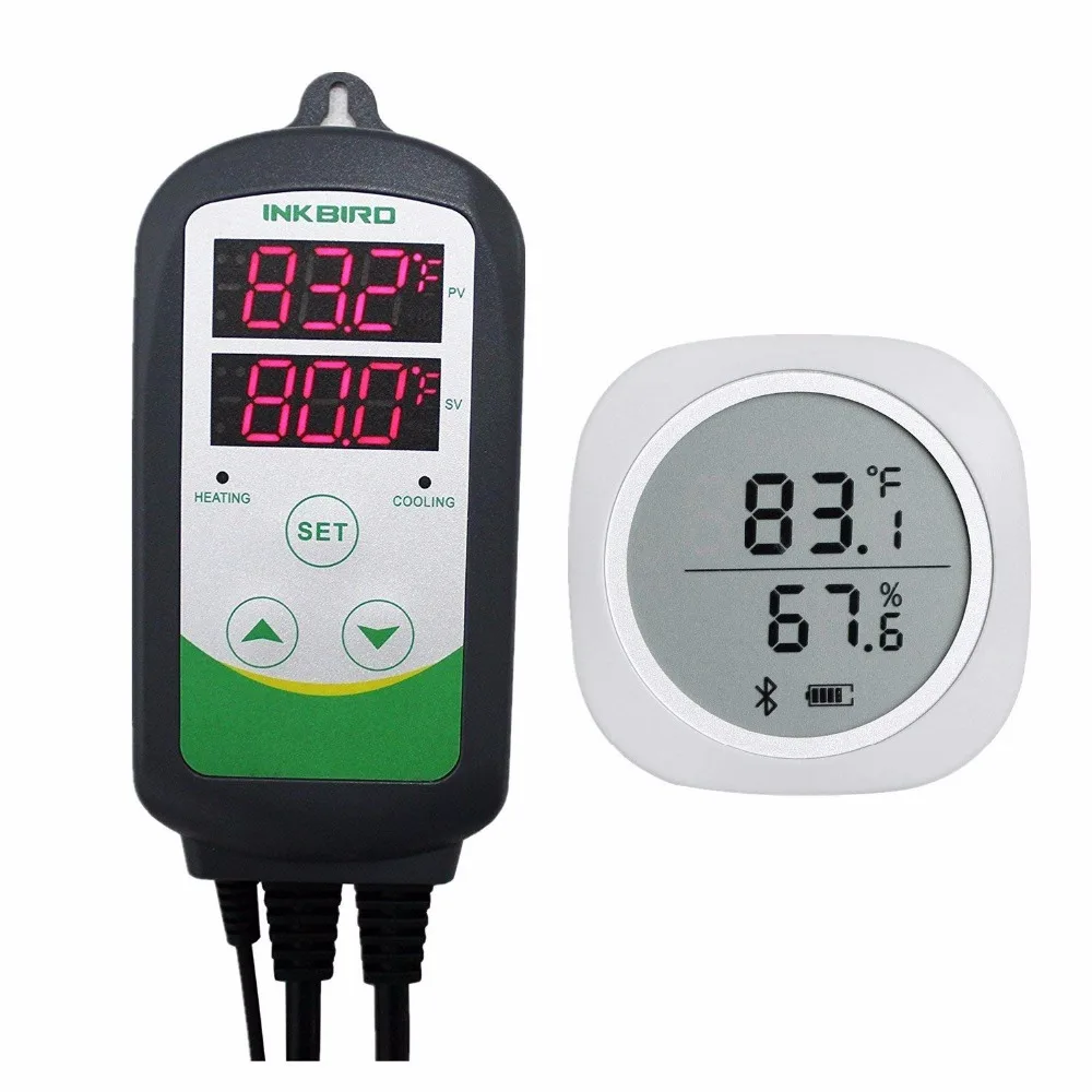 

Inkbird Combo Bluetooth Wireless Magnetic Monitor Smart Sensor Data Logger + Temperature Humidity Controller Thermostat