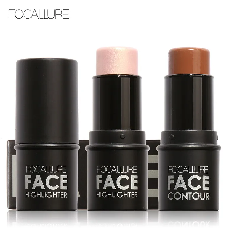 

Focallure Face Bronzer&Highlighter stick Shimmer Powder Cream Long-lasting Waterproof Silver Concealer Beauty Contour Makeup