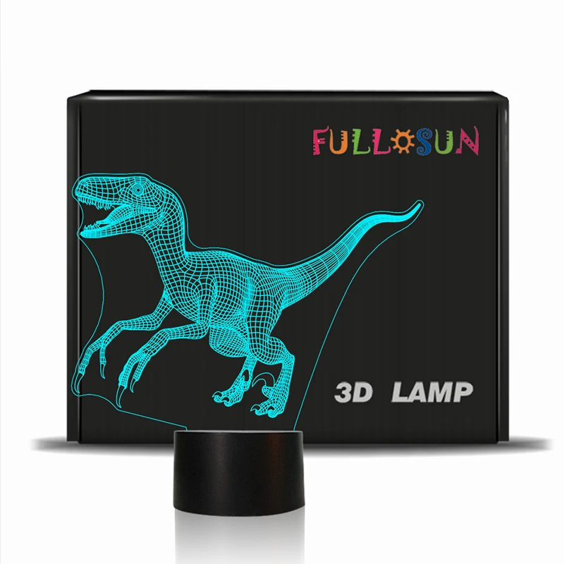 

LED 3D Illusion Visual Lamp Dinosaur Model Night Lamp 7 Colors Touch Light Bedroom Decorative Lamps for Baby Novelty Night Light