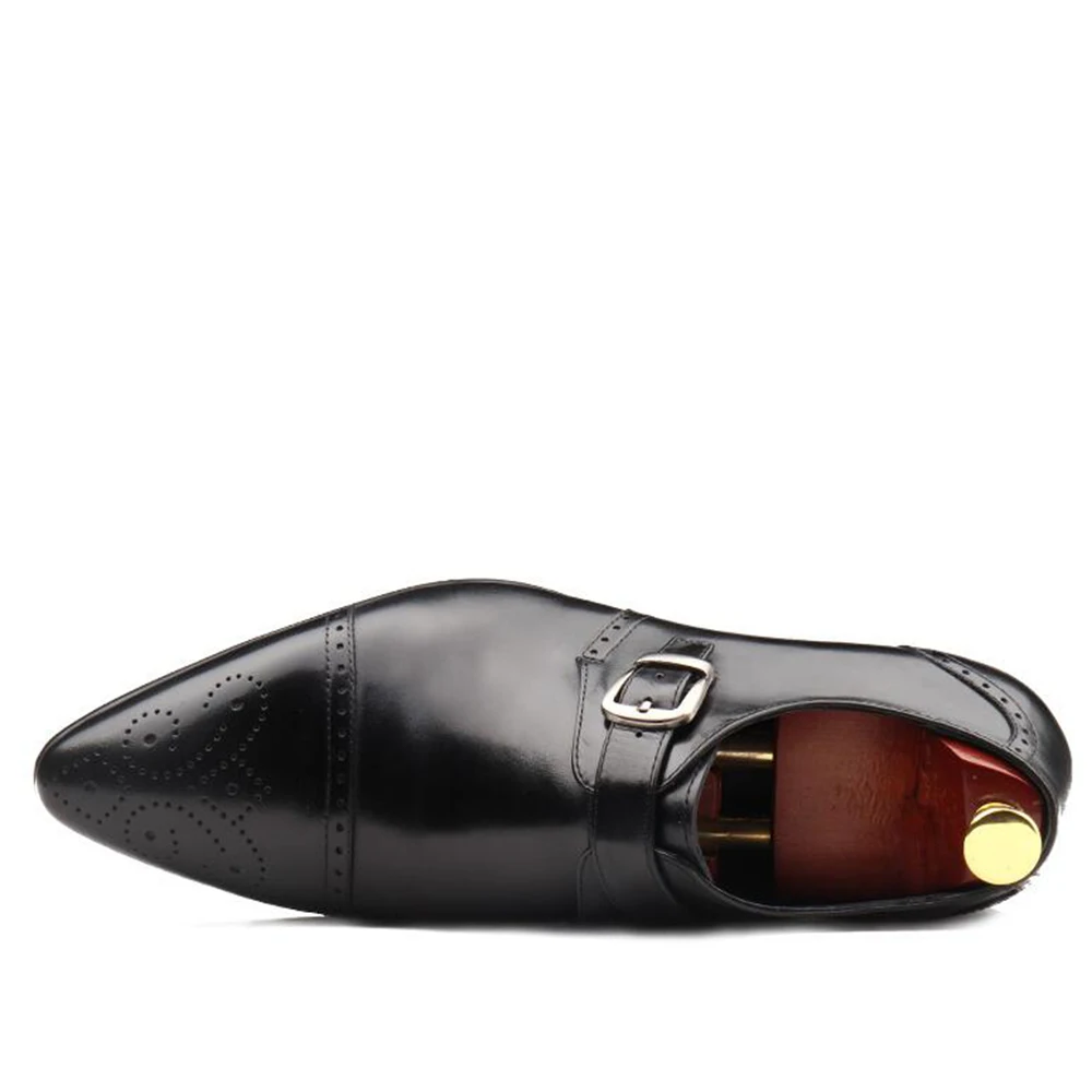 Sapatos Oxfords Italiano Esculpida Toe Sipriks marrom Preto Brogue Tira Vestido Único Cap Igreja Grife Clássicos Mens Monge De Artesanato IOSzq4O