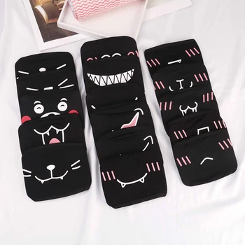 

Unisex Black Anti-Dust Cute Bear Cotton Mouth Face Mask Respirator for Cycling Anime Cartoon Kpop Lucky Bear Women Men Muffle