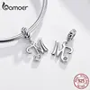 BAMOER-Colgante con 26 letras del alfabeto para mujer, de Plata de Ley 925, colgante con diseño de idioma escrito a mano para pulseras y collar SCC1183 ► Foto 3/6