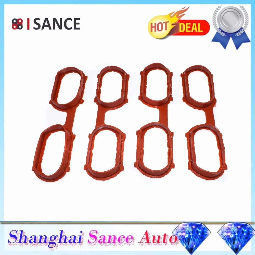 ISANCE 4pcs Intake Engine Manifold Cover Gasket 11611433328 For BMW E34