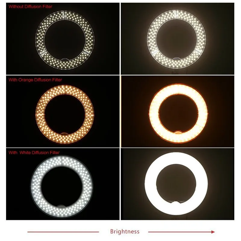 Кольцевой светильник для фотостудии RL-12 1" 180 светодиодный светильник для камеры Видео Фото телефона панельная лампа CRI 83+ цвет 5500K с регулируемой яркостью для фото