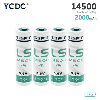 

4Pcs/lot AA 14500 2000mah 3.6 V lithium Li-SOCl2 Battery ER14505 batteries and LED flashlight For PLC CNC Machine Alarms