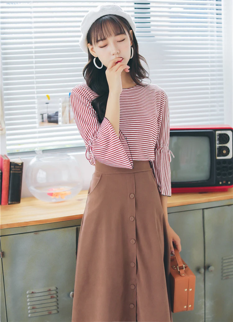 Fashion Women Skirt Vintage Retro High Waist (8)