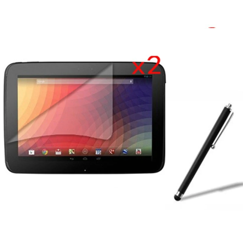 

2x films + 2x Clean cloth + 1x Stylus , Clear LCD Screen Protector Protective Film Guards For Google Nexus 10 10.1" Tablet