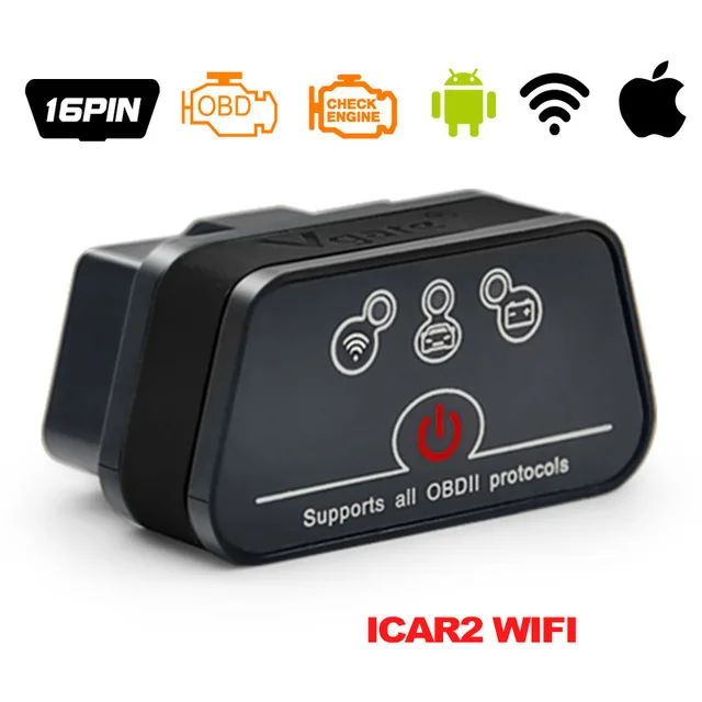 ELM327 Vgate iCar2 Wifi/Bluetooth OBD2 диагностический инструмент для IOS iPhone/Android/PC icar 2 Bluetooth wifi ELM 327 OBDII считыватель кодов - Цвет: Серый