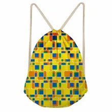 Бесшумный дизайн простой личности геометрический цвет рисунка 3D тропический напечатанный рюкзак для женщин девочек Новая сумка на шнурке Повседневная дорожная