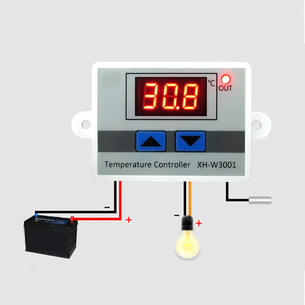 220 В XH-W3001 контроллер температуры цифровой светодиодный контроллер температуры термометр термо контроллер переключатель зонд