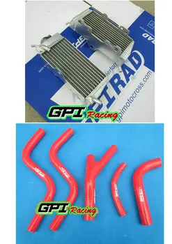 

GPI Aluminum radiator + RED HOSE FOR Honda CR250 CR250R CR 250R 1985-1987 1986 85 86 87