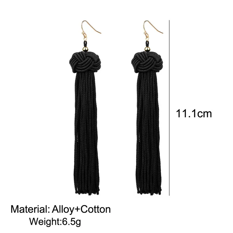 Bohemian Handmade Weave Drop Earrings Fashion Long Tassel Earrings for Women Statement Fringing Jewelry valentines day gift