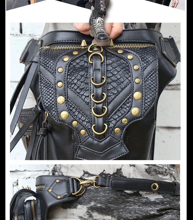 Carteras Mujer steam punk мешок бедра Двигатель ноги Outlaw пакет кобура защищены кошелек плеча рюкзак кошелек Искусственная кожа женщины сумку