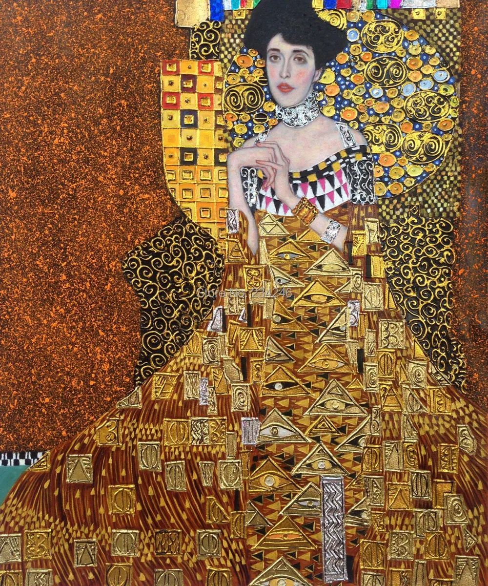 Handmade Gustav Klimt Pinturas A Óleo do Retrato do Retrato de Adele