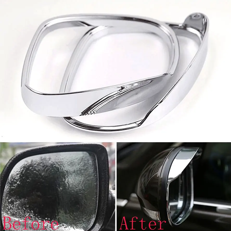 2pcs/ABS Car Rear View Side Mirror Rain Shield Cover Trim Frame