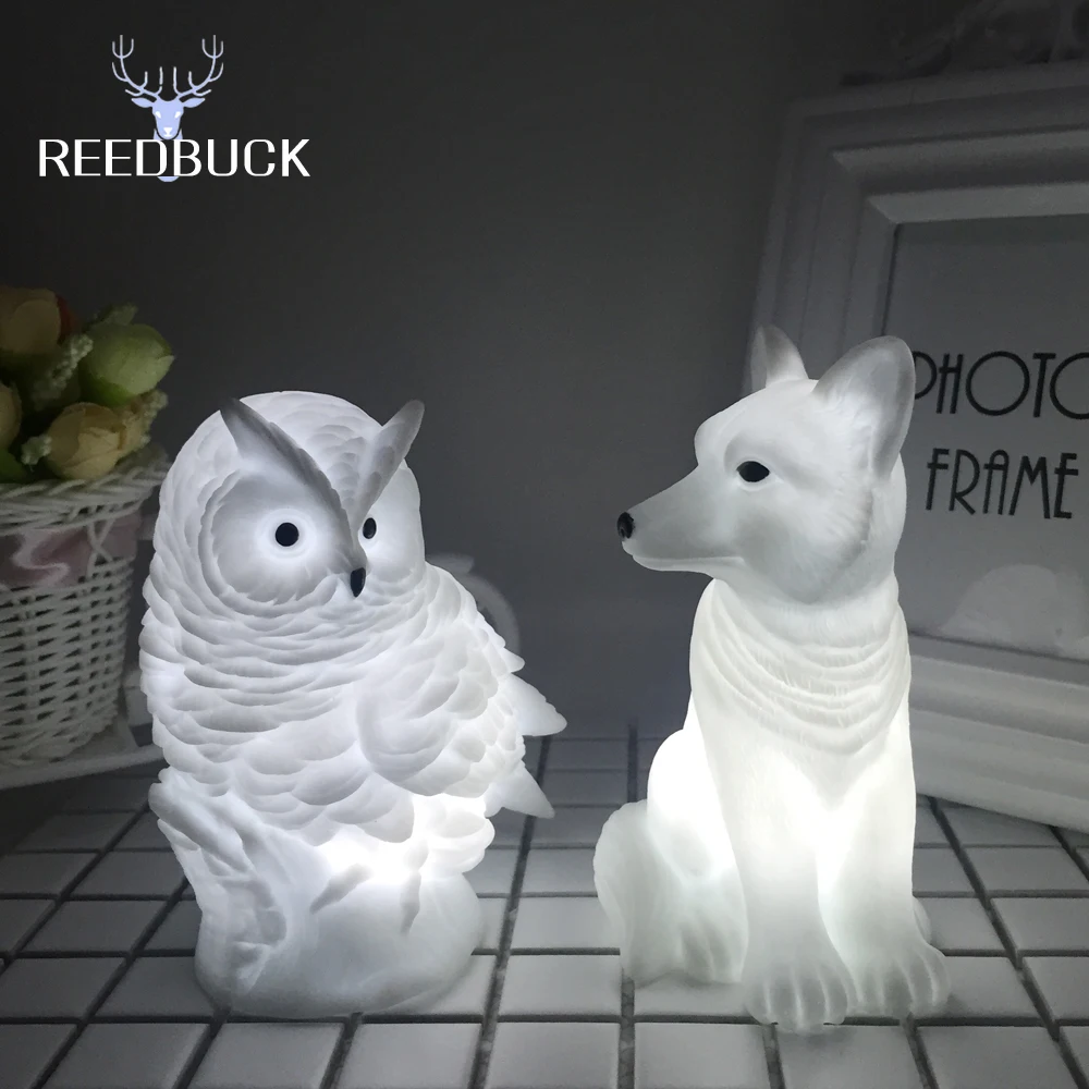 

Led Lovely Creative Night Lamp High Quality Cartoon Fox Owl Light High Quality Silicone Dolls Nightlight Baby Bedroom Table Lamp