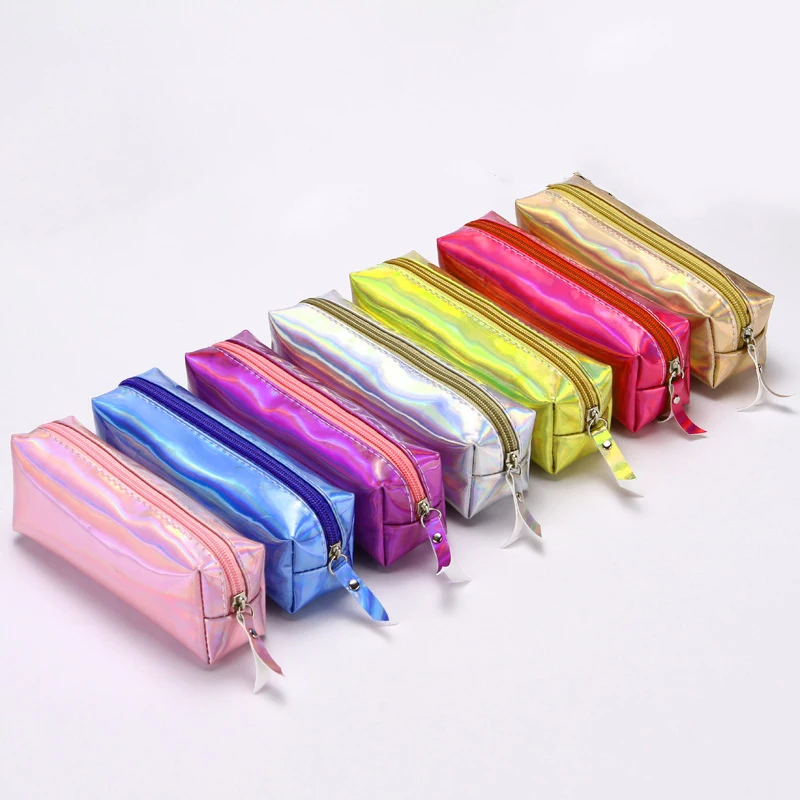 

Kawaii Simple Cute Girl Heart Rainbow Laser Transparent Pencil Student Stationery Gift Office Magic Pen Box Rubber Band Desktop