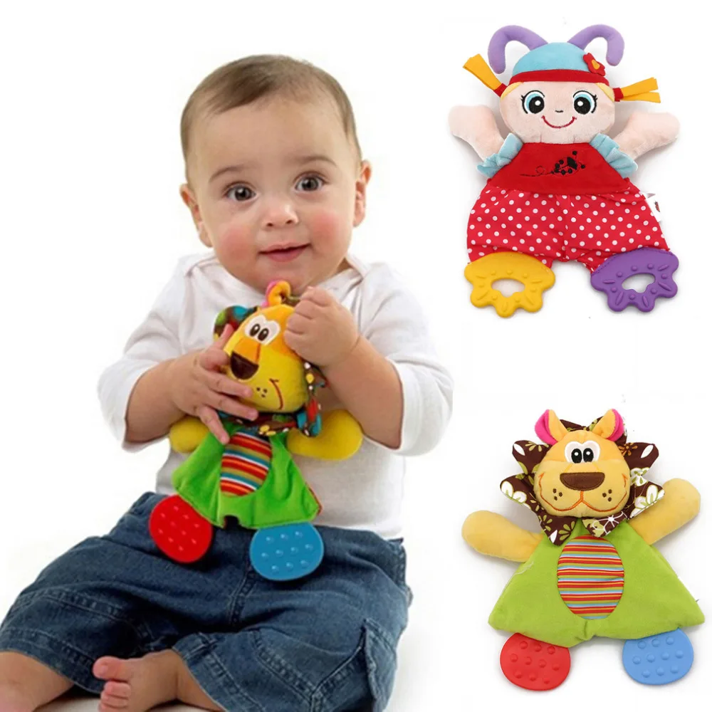 

Newborn Baby Cute Cartoon Animal Hand Bells Baby Rattles Infant Ring Paper Playmate Doll Teether Development Toys 0-12 Month