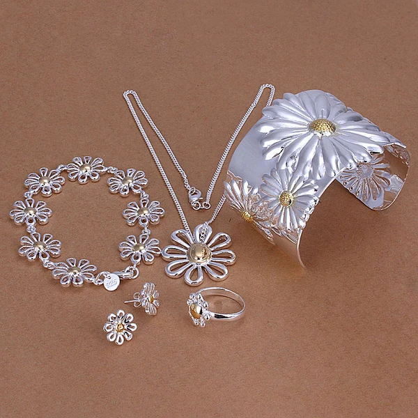 

S314 wholesale trendy jewelry 925 Sterling Silver jewelry sets 925 Silver Set necklace+earrings or Bracelet free shipping
