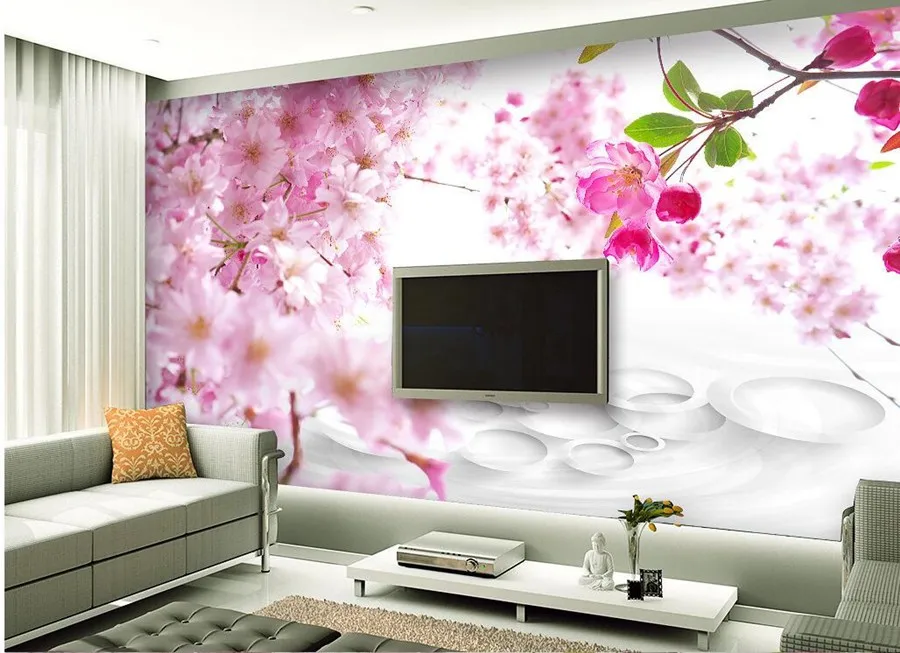 現代のファッション美的桃3d壁紙papelデparede リビングルームのソファテレビの壁の寝室3dルーム壁紙風景 Wallpaper Landscape Papel De Paredepapel De Aliexpress