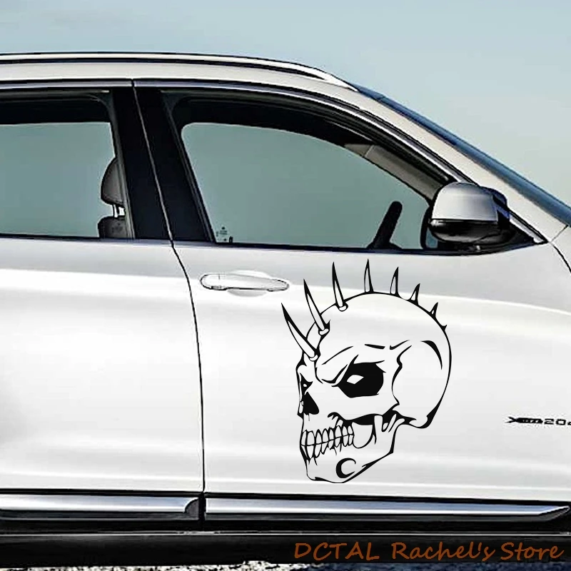 Skull Horn Car Sticker Demon Decal Fuel Tank Cover Door Window Trunk Motorcycle Helmet for Volkswagen VW Golf Polo SUV decor