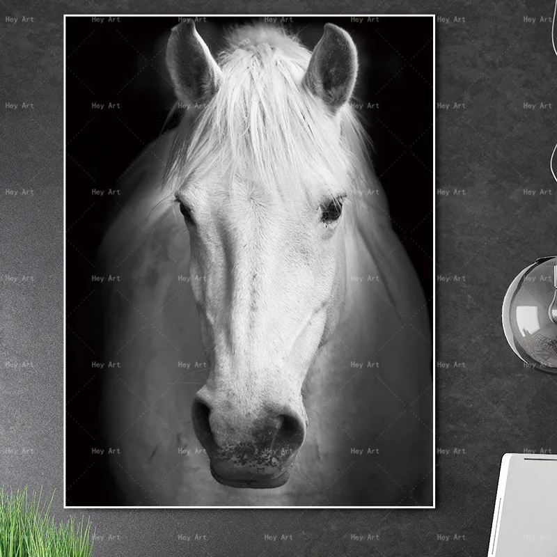 Modern Picture Unframed Wall art Prints Canvas animal Painting Black and White Poster Decorative Pictures for Living Room