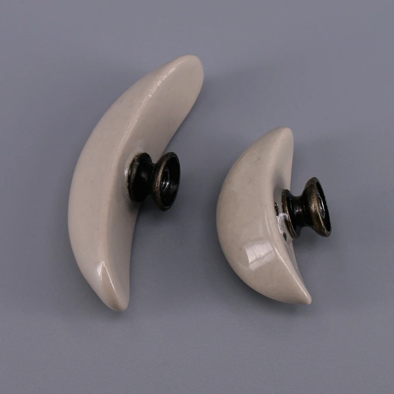 

1x Ceramic Crescent Shape Kitchen Handles Pull Drawer Knobs Ceramic Cabinets Cupboard Door Dresser Knob Porcelain Pulls Handle