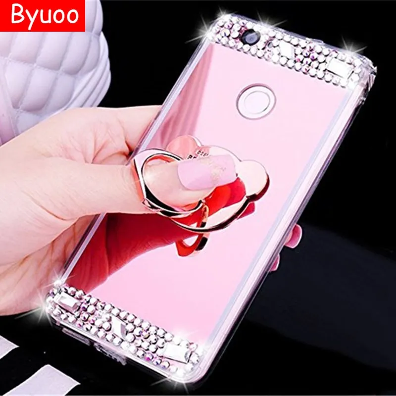 

Honor 20 8X 7c 7a pro Mirror Case Cover Ring holder For Huawei Honor 6c Pro Honor 8C 8 9 10 Lite V10 10i 7X 6A V20 6X P20 Pro 8A