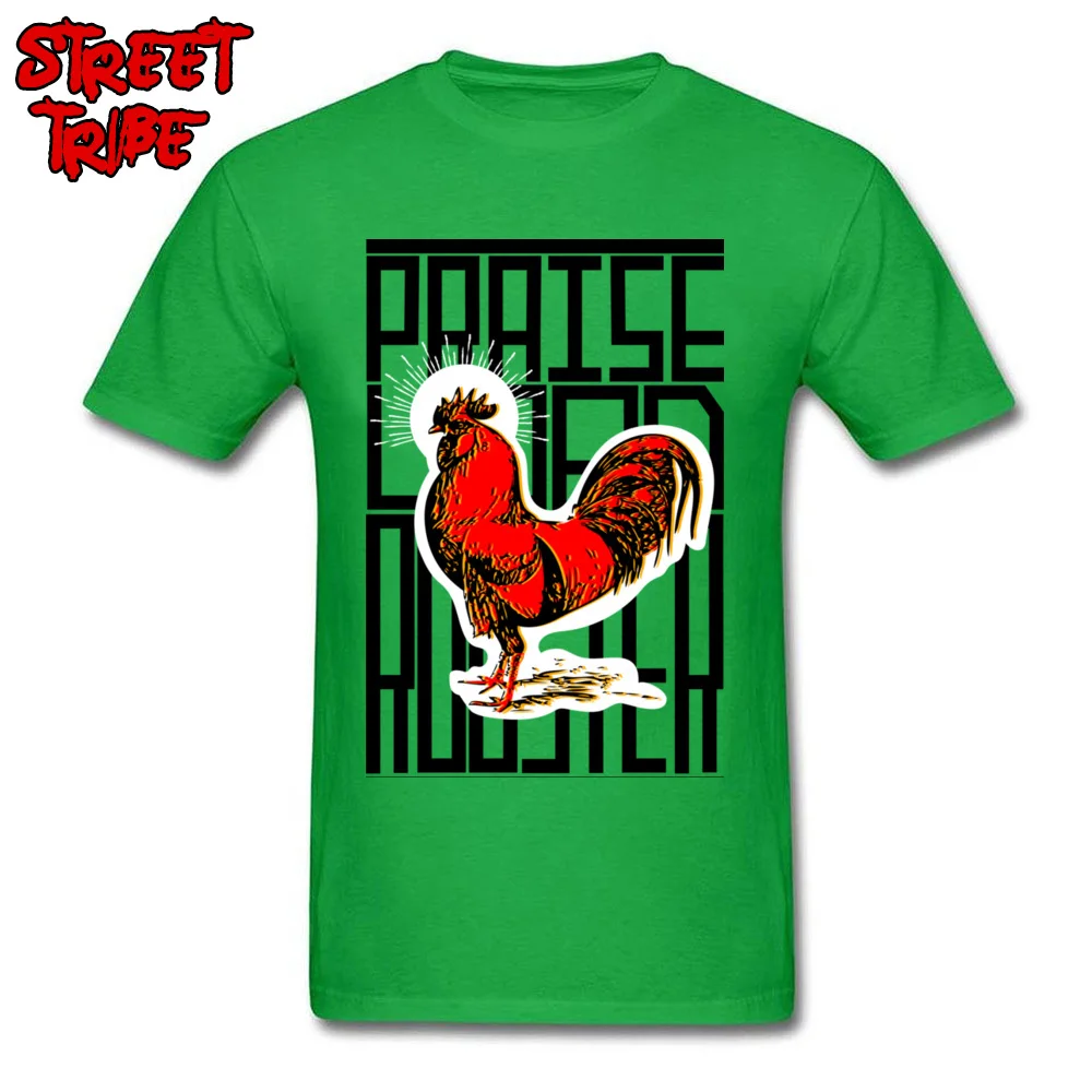Praise Lord Rooster 100% Cotton Tops & Tees for Male Printed Tshirts 2018 Hot Sale Round Neck Clothing Shirt Short Sleeve Praise Lord Rooster green