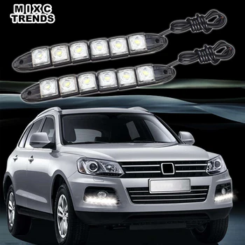

2x6 Led COB DRL Fog Lights Flexible Car Led Daylight Daytime Running Light Waterproof 12V Auto Day Light for Peugeot 206