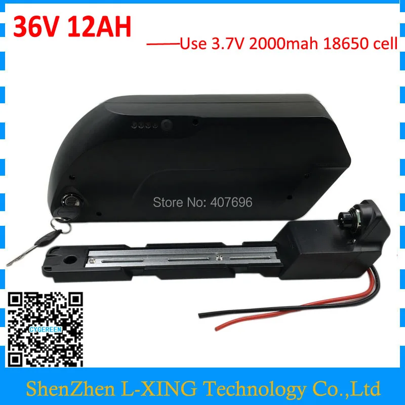 

Down tube 350W 500W 36V 12Ah battery 36V lithium 18650 battery pack for ebike 12AH with 5V 1A USB Port 42V 2A Charger
