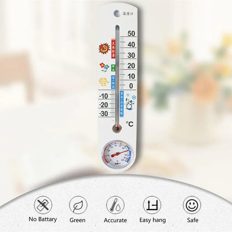 

BAOYI 3 color Wall Mounted Household Thermometer Outdoor Indoor Temperature Instruments with Mercury Pointer Hygrometer Meter
