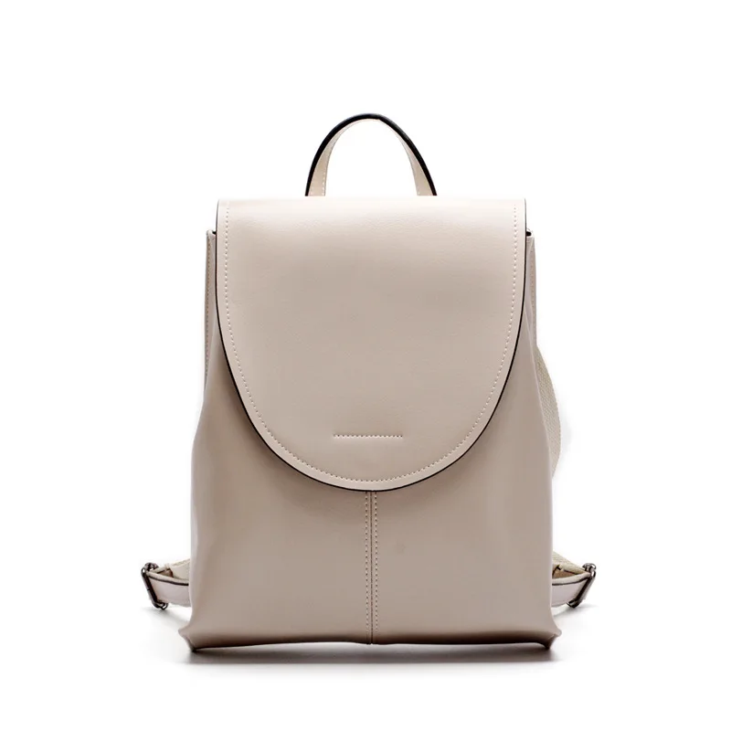 

Amasie Genuine Leather simple casual college style leather backpack multi-purpose bag for women preppy style backpack WED9005