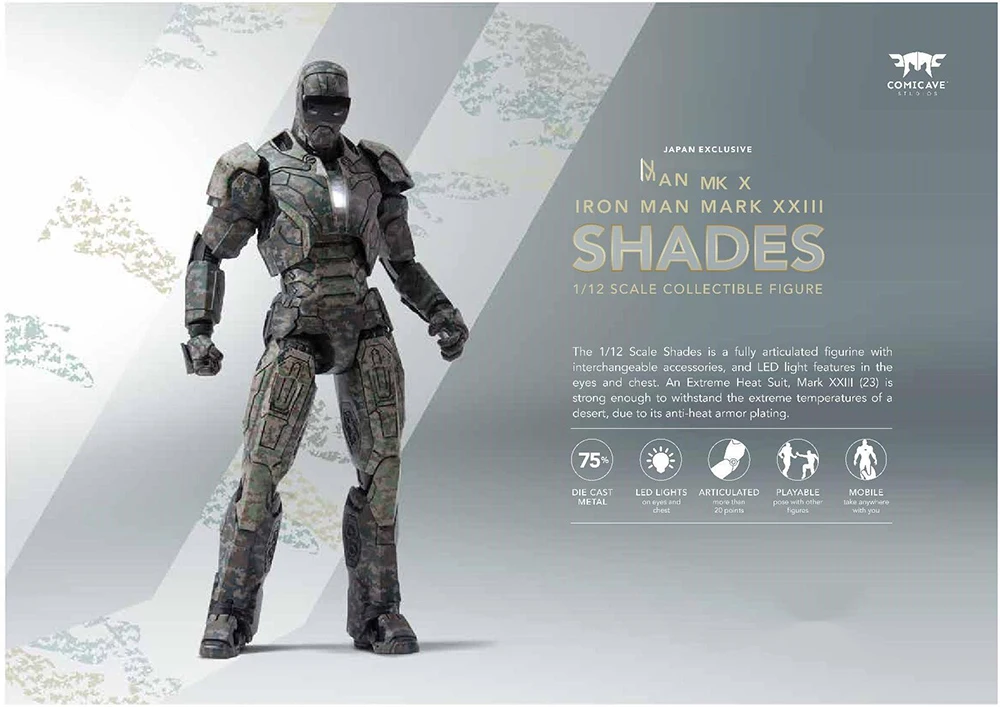 

Collectible Model Toys 1/12 on Sale 15.3cm Iron Man MK23 Shades Action Figure