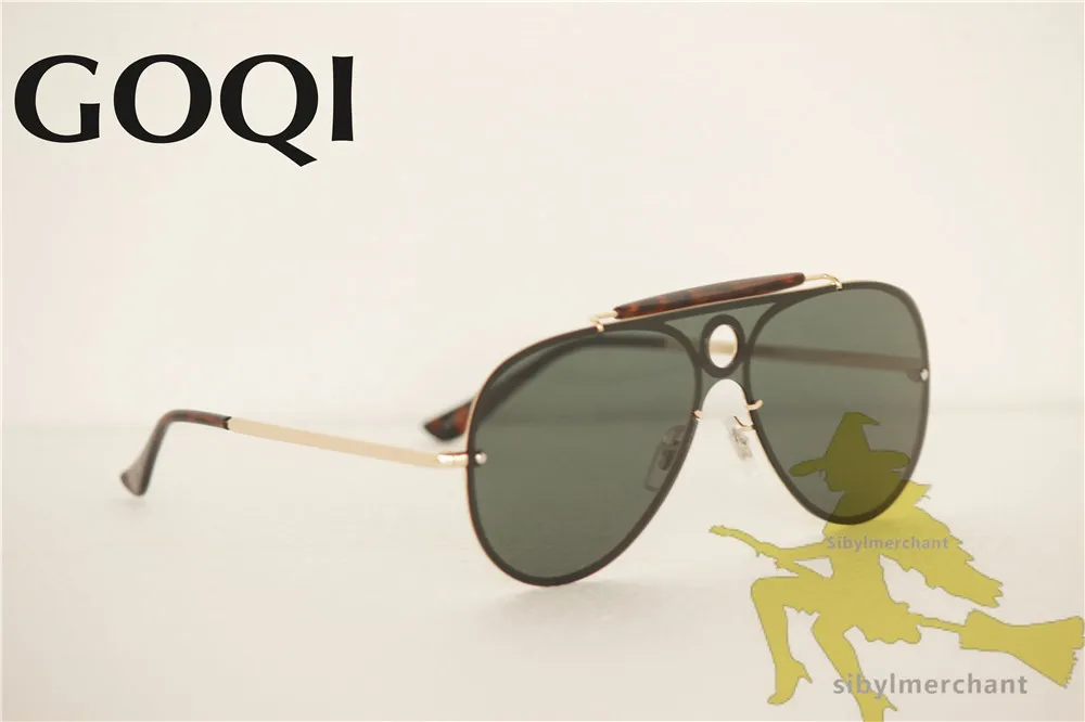 GOQI Знаковый стиль плоские большие металлические 57 мм поляризованные линзы, классические винтажные мужские вождения и спортивные солнцезащитные очки, мужские gafas