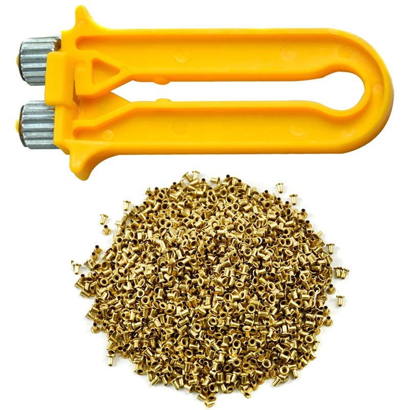 

DLKKLB Apiculture Kit Cable Folding Tool Nest Box Threading Hole Nest Box Nest Foundation 1100 Pcs Copper Eye Beekeeping Tools