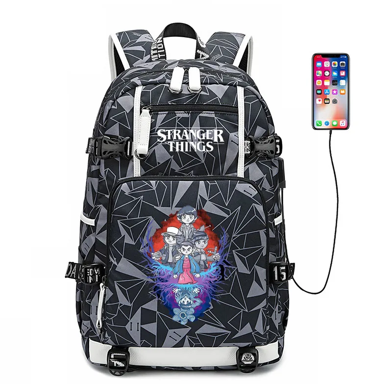 Странные вещи 3 USB порта рюкзак сумка для ноутбука дорожная сумка рюкзак Сумка косплей школьная книга сумка подарок - Цвет: Style 10