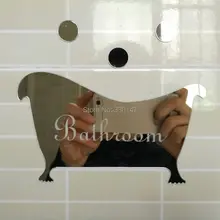3 pcs/set Bathroom Entrance Sign with Men and Women Toilet Acrylic Mirror Surface Door Wall Sticker Shop Office Home Hotel Decor