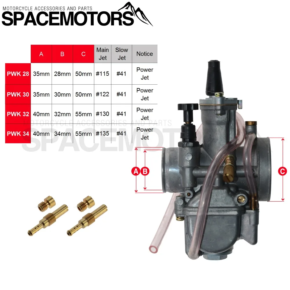 PWK МОТОЦИКЛ КАРБЮРАТОР 28 30 32 34 мм Мощность струи для грязи гоночный велосипед Скутер ATV Quad 75cc-300cc части двигателя подачи топлива