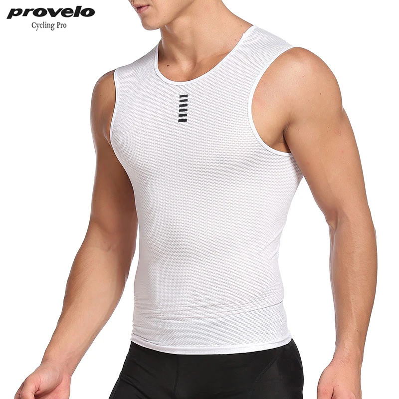 

Provelo Pro Men Summer Cycling Vest Bicycle Undershirt Keep Dry White Reflective Cycling Sleeveless Vests Jerseys Bike Sports