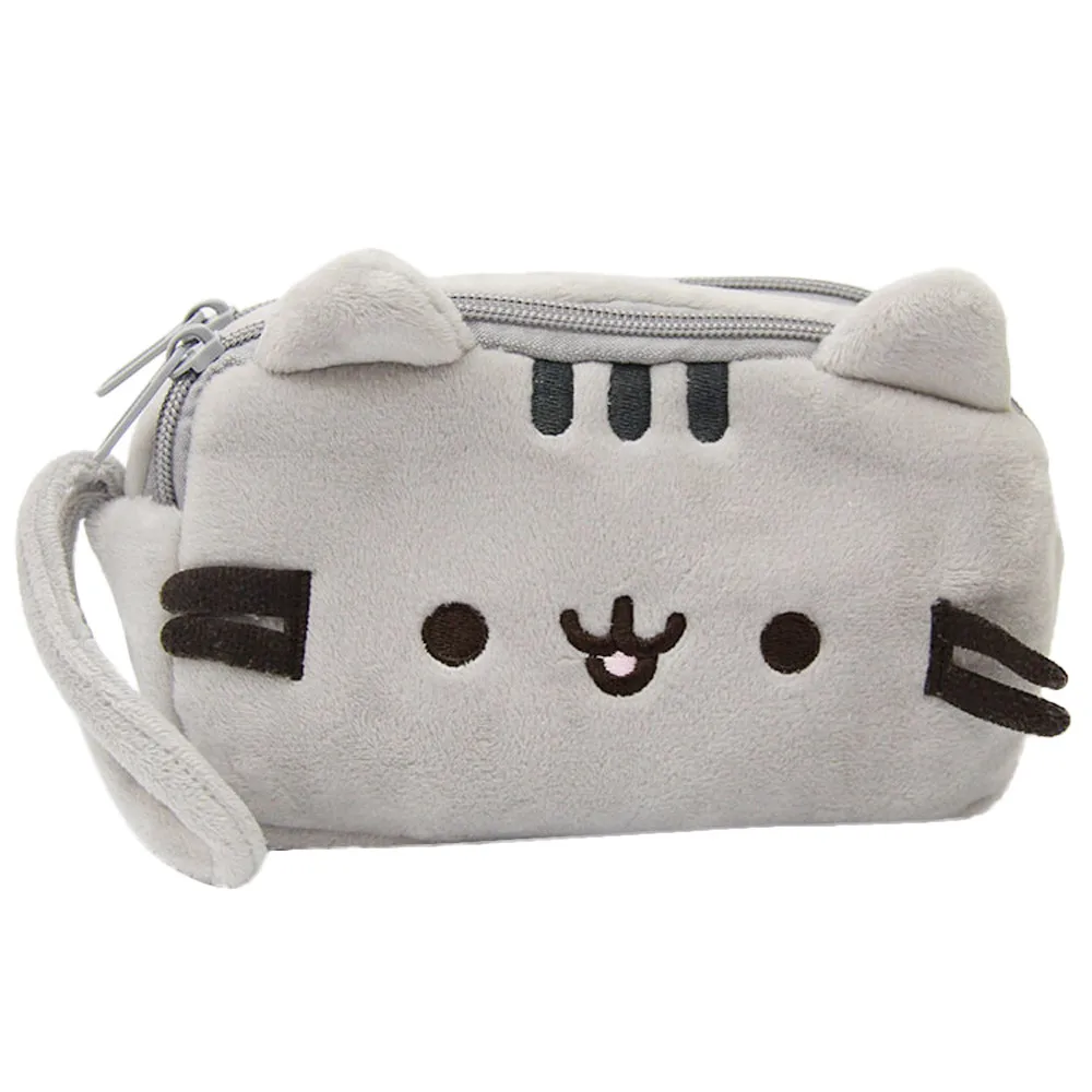 Милый чехол-карандаш с рисунком кота, милая плюшевая сумка для ручек, вместительная косметичка, Детские канцелярские принадлежности, подарочная сумочка
