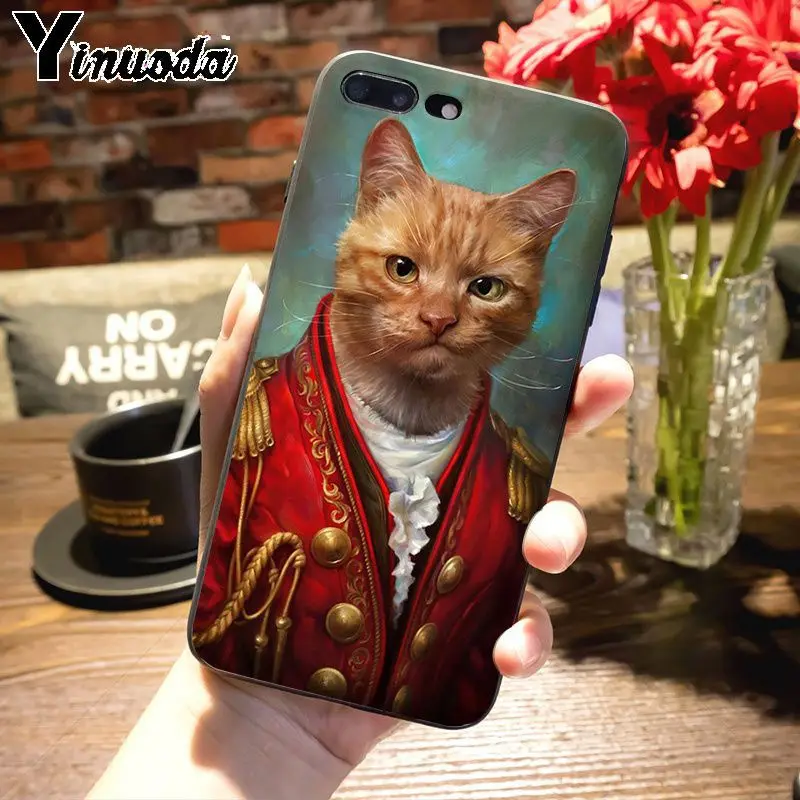 Мягкий чехол Yinuoda в стиле ретро с котом для iPhone 8 7 6 6S Plus X 5S 11pro SE xs max xr|Бамперы| |