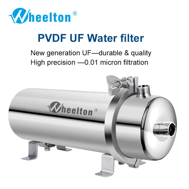 Cheap Wheelton 304 Stainless Steel Water Filter PVDF Ultrafiltration Purifier,1000L,Commercial Home Kitchen Drink Straight UF Filters