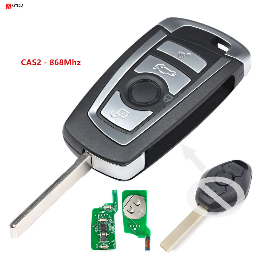 Modify Replacement Flip Key for BMW E60 E63 Remote Key Fob HU92 CAS2-868Mhz 
