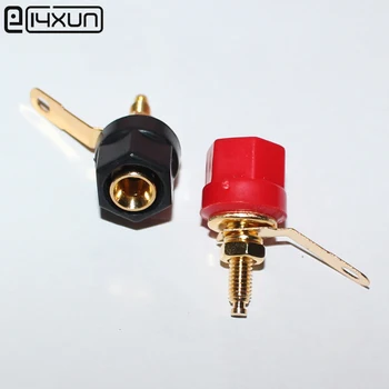 

1pair Red + Black 4mm Audio Terminal Gold-plated Copper Banana Socket for Power Amplifier Speaker