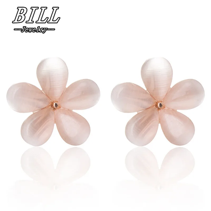 

ES2074 Stud Earrings for Women Female 2018 Boucle d'oreille Opal Flower Earring Bijoux Jewelry Brincos Mujer NEW Arrival